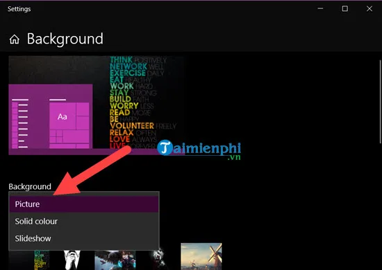 doi hinh nen may tinh win 10