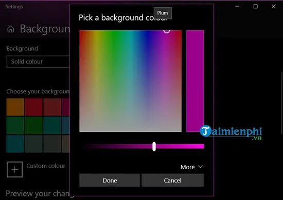 doi hinh nen may tinh win 10