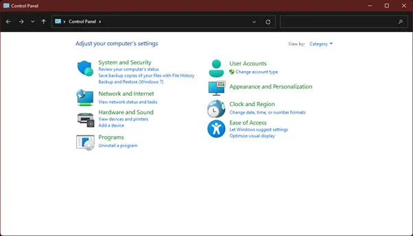 Mục User Accounts trong Control Panel nơi người dùng có thể đổi hoặc reset mật khẩu Windows 10