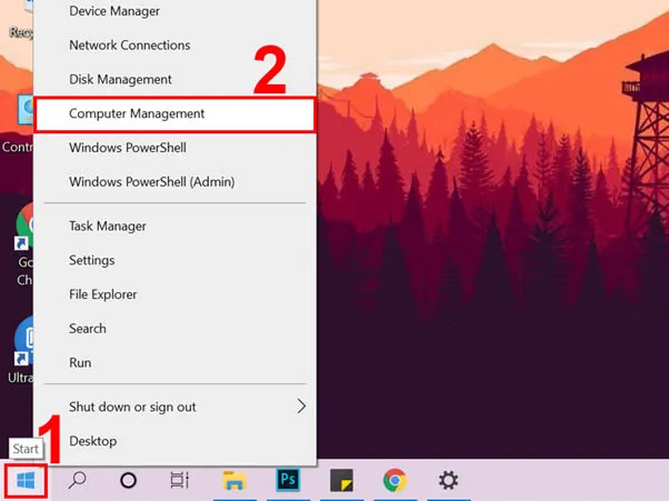 Cửa sổ Computer Management và cách chọn Set Password cho tài khoản cục bộ Windows 10