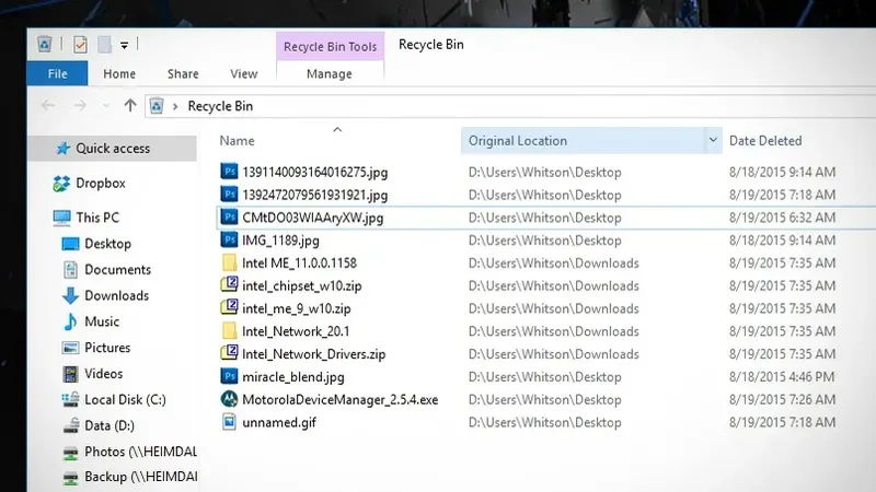 Biểu tượng thùng rác (Recycle Bin) trên màn hình desktop Windows trước khi dọn dẹp