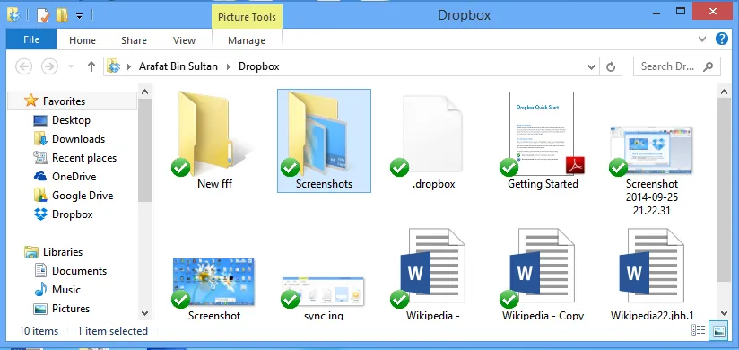 Hình ảnh minh họa thư mục Dropbox mặc định nằm trong thư mục người dùng trên ổ C.