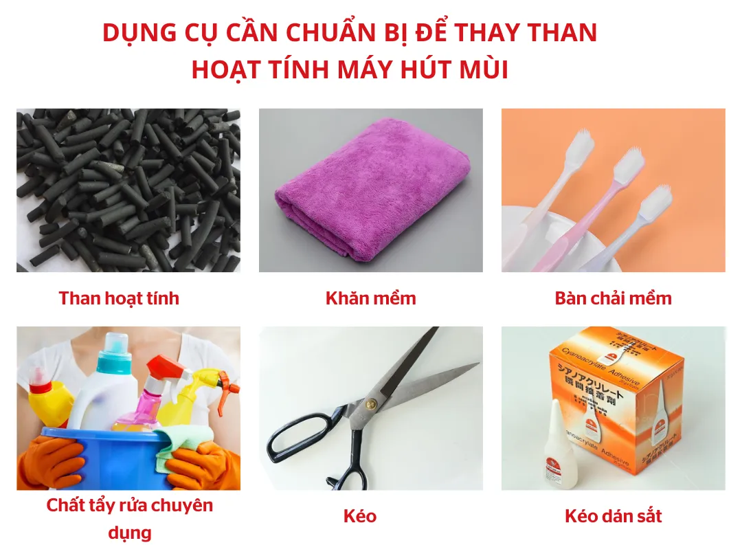 Các dụng cụ cần thiết để thực hiện cách lắp máy hút mùi than hoạt tính an toàn