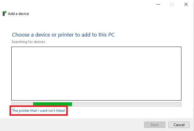 Tùy chọn khắc phục sự cố khi hệ thống Windows không dò tìm thấy máy in qua mạng WiFi