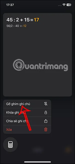 Hướng dẫn gỡ ghim ghi chú toán học quan trọng đã lưu trên máy tính