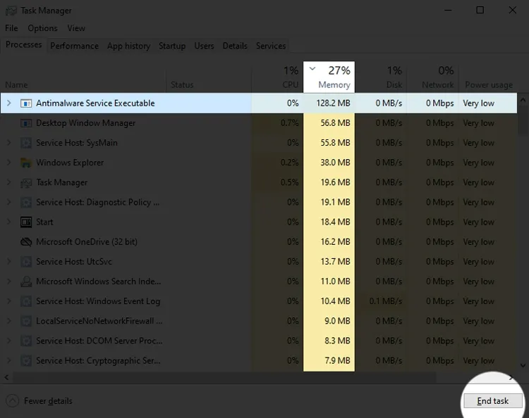 Chi tiết hướng dẫn cách giải phóng ram máy tính bằng cách kết thúc tiến trình tốn nhiều tài nguyên trên Task Manager.