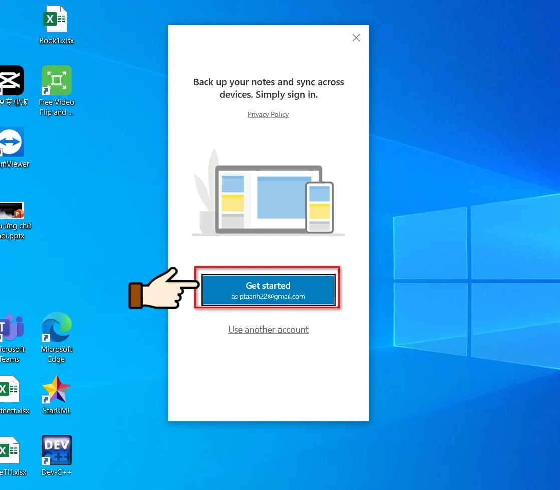 hình ảnh bắt đầu thiết lập ghi hình