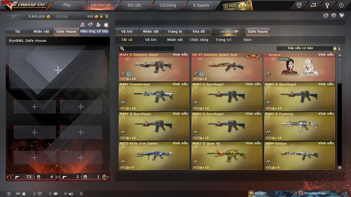 Kho vũ khí full đồ của CrossFire Offline giúp người chơi luyện tập kỹ năng bắn súng