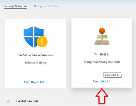 Bản đồ hiển thị vị trí cuối cùng của máy tính và các tùy chọn thao tác như khóa máy tính từ xa