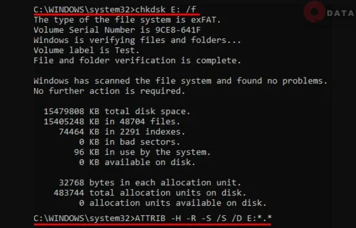 Khôi phục file đã xóa bằng Command Prompt - Bước 2