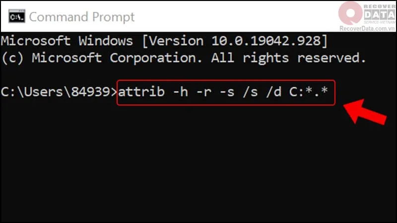 Khôi phục file đã xóa bằng Command Prompt - Bước 3