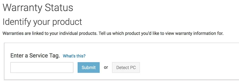 Kiểm tra Service Tag trên website Dell