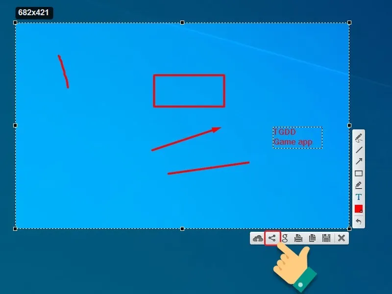 Giao diện tối mờ khi kích hoạt Lightshot, cho phép người dùng kéo thả chuột để chọn vùng chụp màn hình