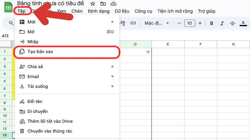 Hướng dẫn tạo bản sao file dữ liệu Trang tính để xử lý mà không làm ảnh hưởng tới file gốc.