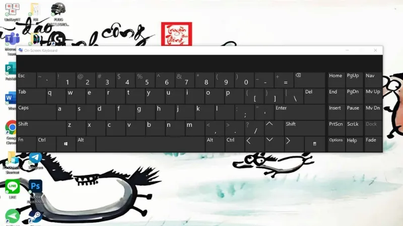 Giao diện bàn phím ảo (On-Screen Keyboard) sau khi mở thành công