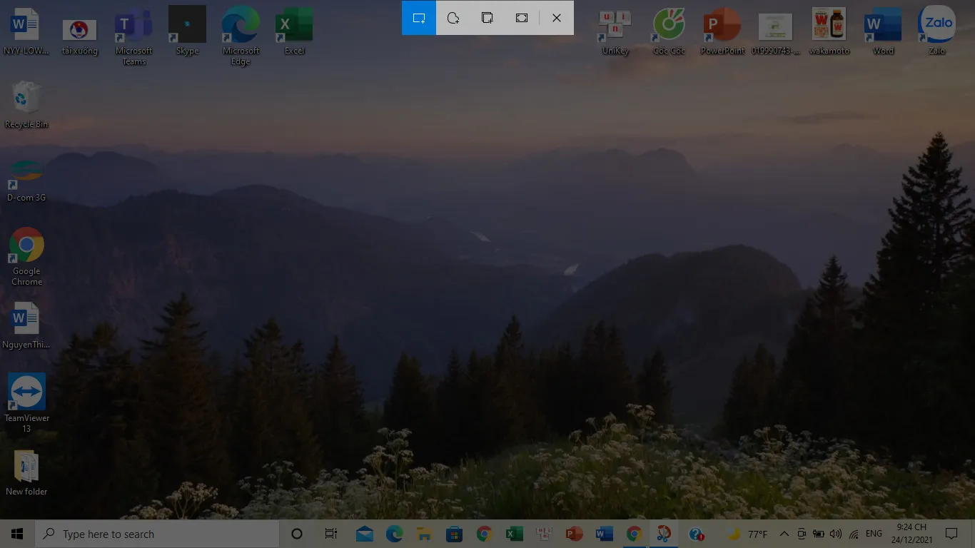 Minh họa cách khoanh vùng khu vực tùy chọn khi sử dụng tính năng chụp màn hình trên máy tính HP
