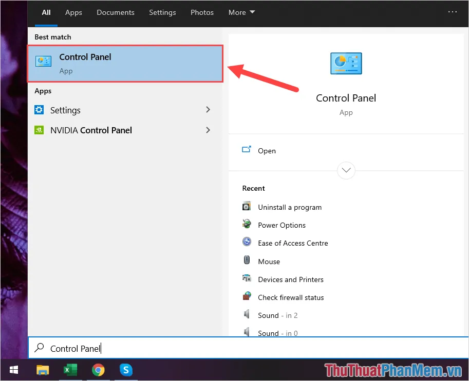 Mở Bảng Điều Khiển (Control Panel) Trên Windows Để Thiết Lập Kết Nối Mạng