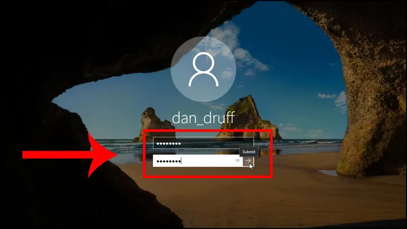 Nhập và xác nhận mật khẩu mới cho Local Account sau khi trả lời đúng câu hỏi bảo mật