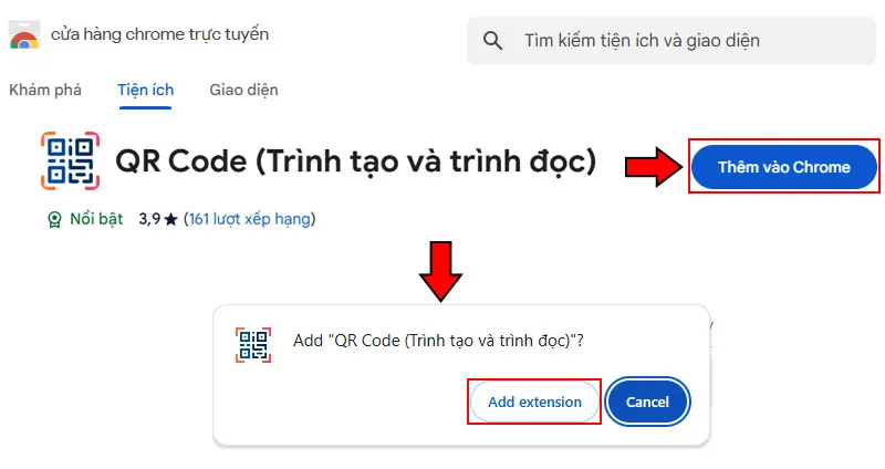 Các bước thêm tiện ích mở rộng Chrome để thực hiện cách quét máy tính cho mã QR