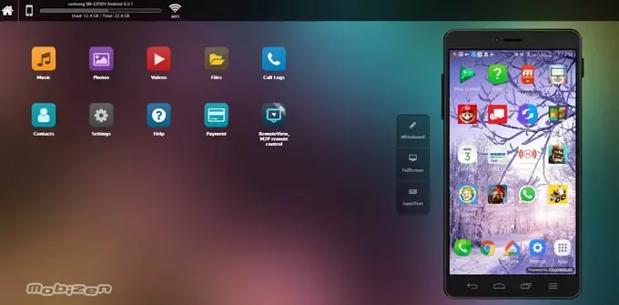 Mobizen màn hình đăng nhập và kết nối điều khiển điện thoại bằng máy tính không cần cài đặt