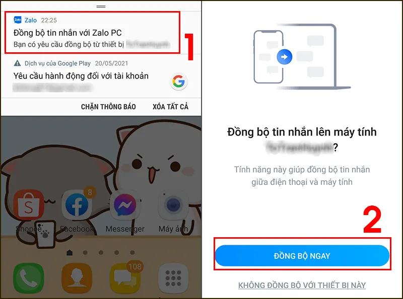 Xác Nhận Đồng Bộ Ngay Lập Tức Trên Điện Thoại Để Hoàn Thành Sao Lưu Zalo