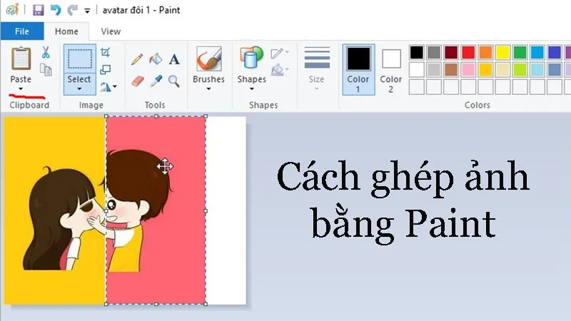 Cách ghép ảnh trên máy tính Windows sử dụng giao diện Microsoft Paint cơ bản