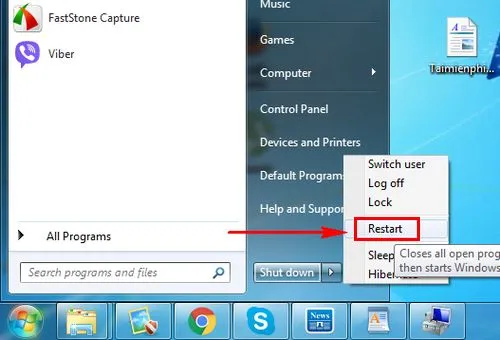 Sử dụng bàn phím để thao tác khởi động lại máy tính khi chuột không dây bị treo
