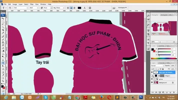 Quy trình chèn hình ảnh và logo vào mẫu áo thun trên phần mềm thiết kế đồ họa