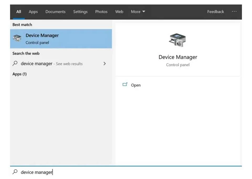 Giao diện Device Manager (Trình quản lý Thiết bị) để vô hiệu hóa tính năng cảm ứng