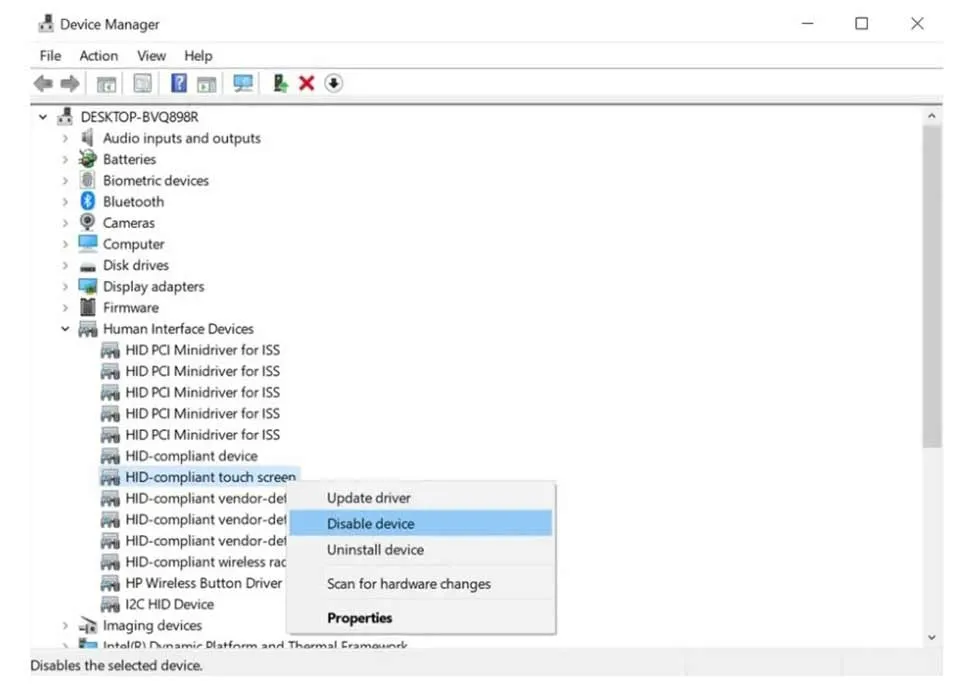 Mở rộng danh mục Human Interface Devices trong Device Manager