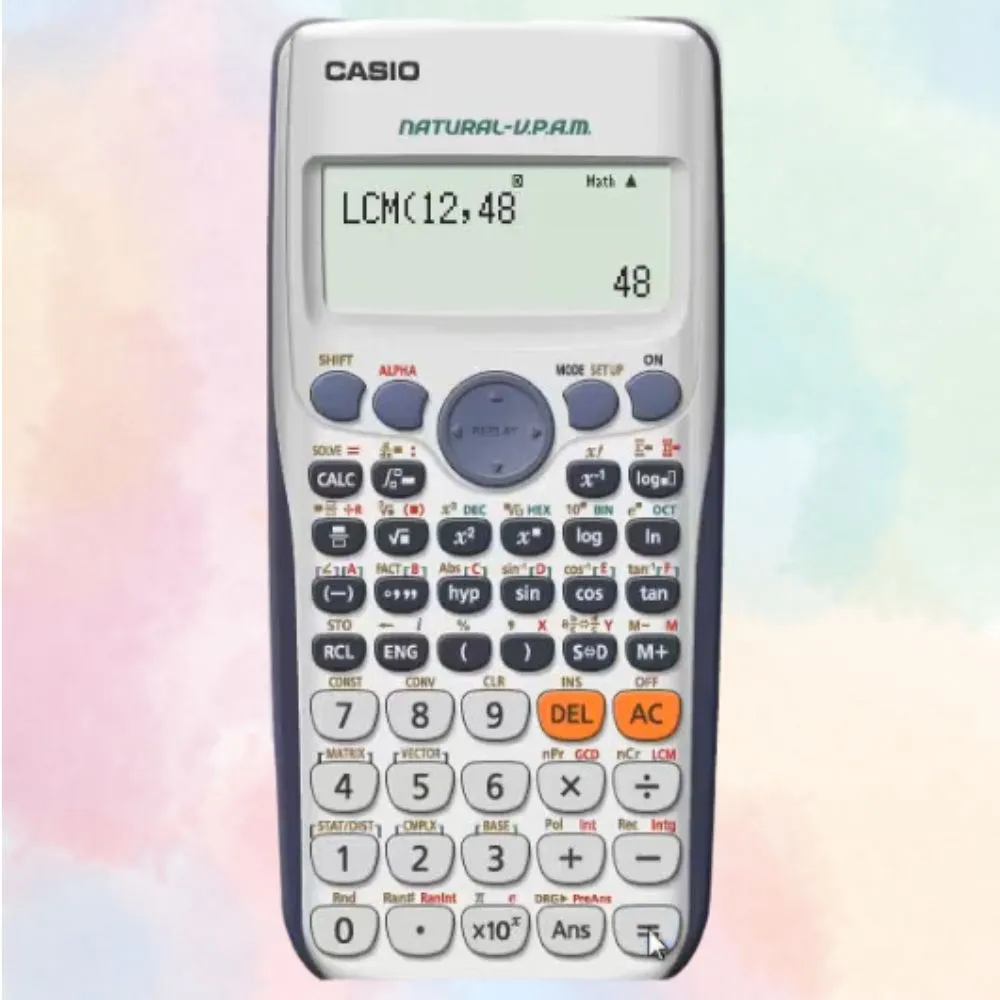 Example of calculation result on Casio calculator