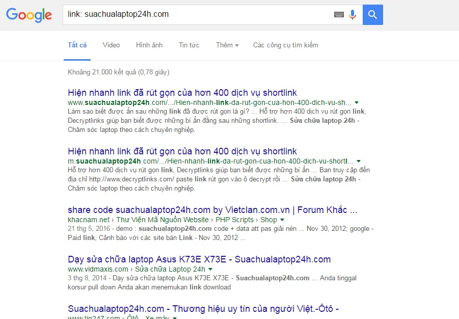 Ảnh minh họa việc liên kết tài khoản (link:URL) với quy trình tạo Mật khẩu Ứng dụng cho Gmail trên Outlook 2010