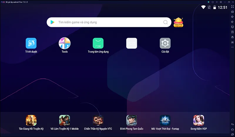 Tìm kiếm Liên Quân Mobile trong cửa hàng Google Play trên phần mềm giả lập Nox