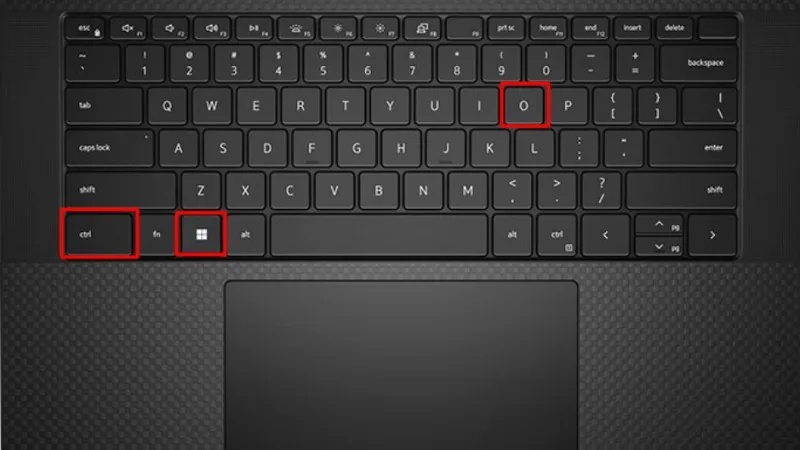 Minh họa các phím Ctrl, Windows, O để mở bàn phím ảo tức thì