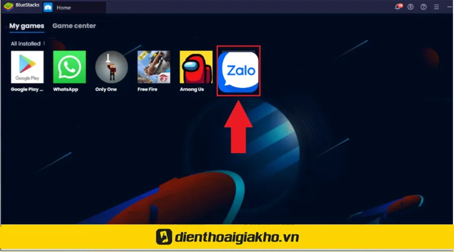 Giao Diện Ứng Dụng Zalo Trên Máy Tính Sau Khi Đăng Ký Tài Khoản Mới Qua Phần Mềm Giả Lập BlueStacks