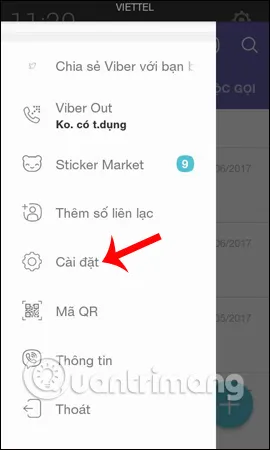 Cài đặt trên Viber 