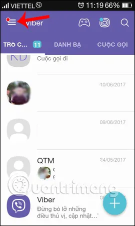 Tùy chọn cho tài khoản Viber 