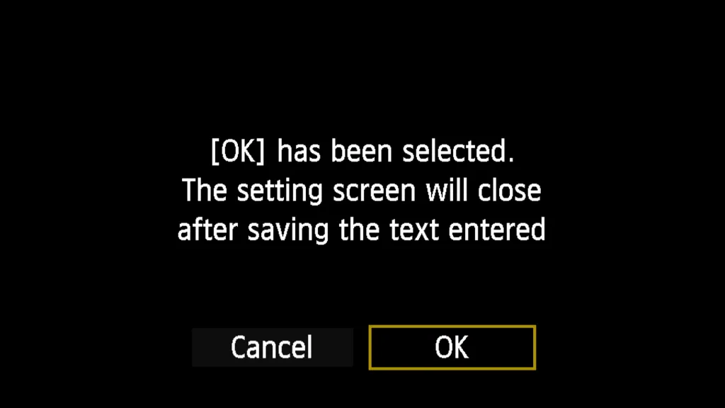 Xác nhận lưu lại các cài đặt cơ bản cho tính năng kết nối không dây của máy ảnh