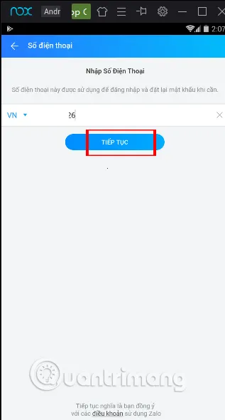 Số điện thoại đăng ký Zalo