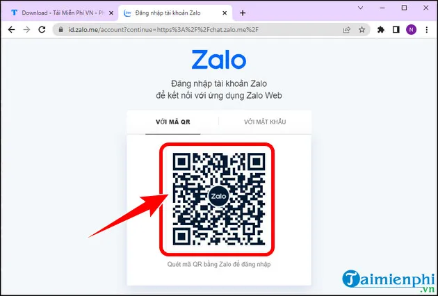 Màn hình đăng nhập Zalo Web, bước tạo mã QR để người dùng thực hiện cách đăng nhập Zalo trên máy tính.