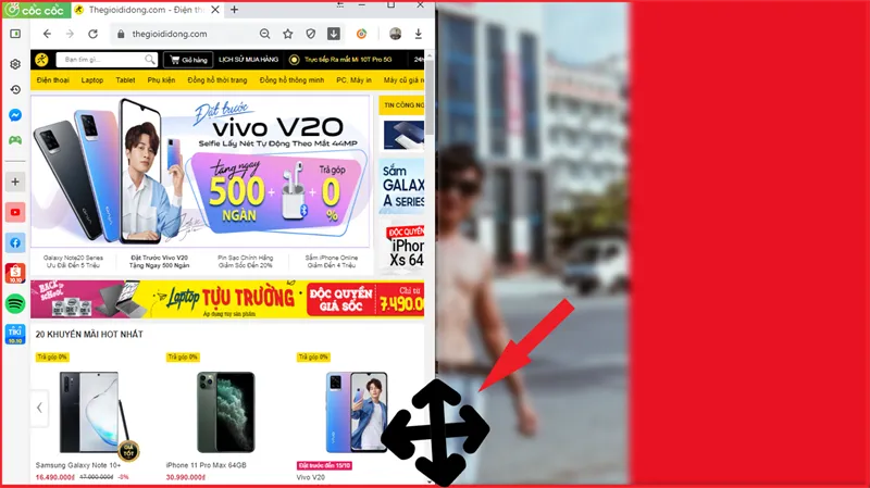 Kéo thả cửa sổ để chia đôi màn hình máy tính một cách thủ công