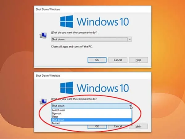 Cách tắt máy tính Windows 10 bằng tổ hợp phím Alt + F4