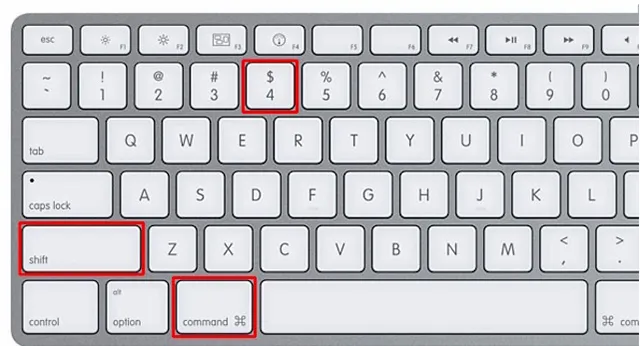 Sử dụng tổ hợp phím Command + Shift + 4 để chụp một vùng chọn màn hình tùy ý trên Macbook