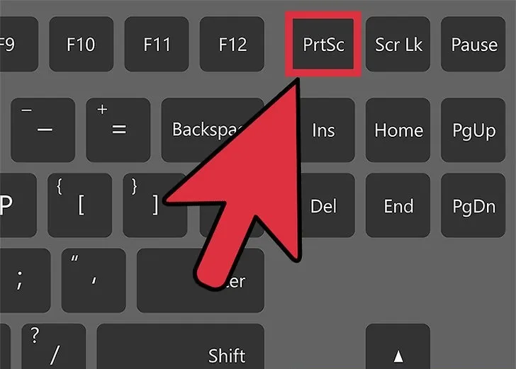 Sử dụng phím PrtScn đơn lẻ để sao chép hình ảnh màn hình vào Clipboard trên laptop