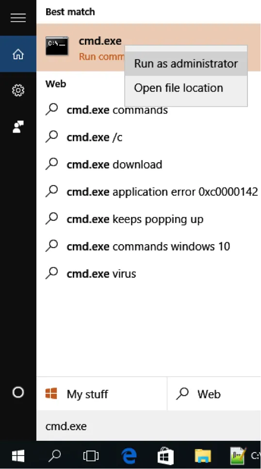 Giao diện hộp thoại Run và lệnh cmd.exe để mở Command Prompt với quyền Admin trên Windows 7