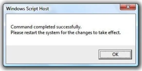 Hộp thoại thông báo Command completed successfully sau khi thực hiện lệnh kích hoạt lại Windows