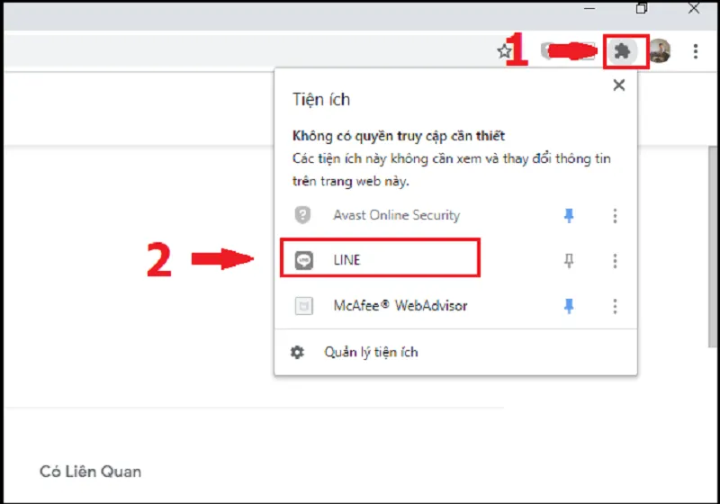 Mở Line qua Tiện ích trong cách cài Line trên máy tính