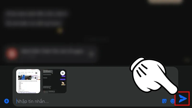 Sau khi chọn ảnh, nhấn gửi để gửi các hình ảnh bạn đã chọn, hoàn thành cách gửi nhiều ảnh qua Messenger trên máy tính MacOS