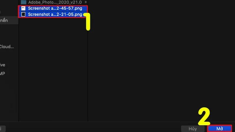 Chọn các hình ảnh cần gửi trên MacOS bằng cách nhấn giữ phím Shift hoặc Command và click chuột