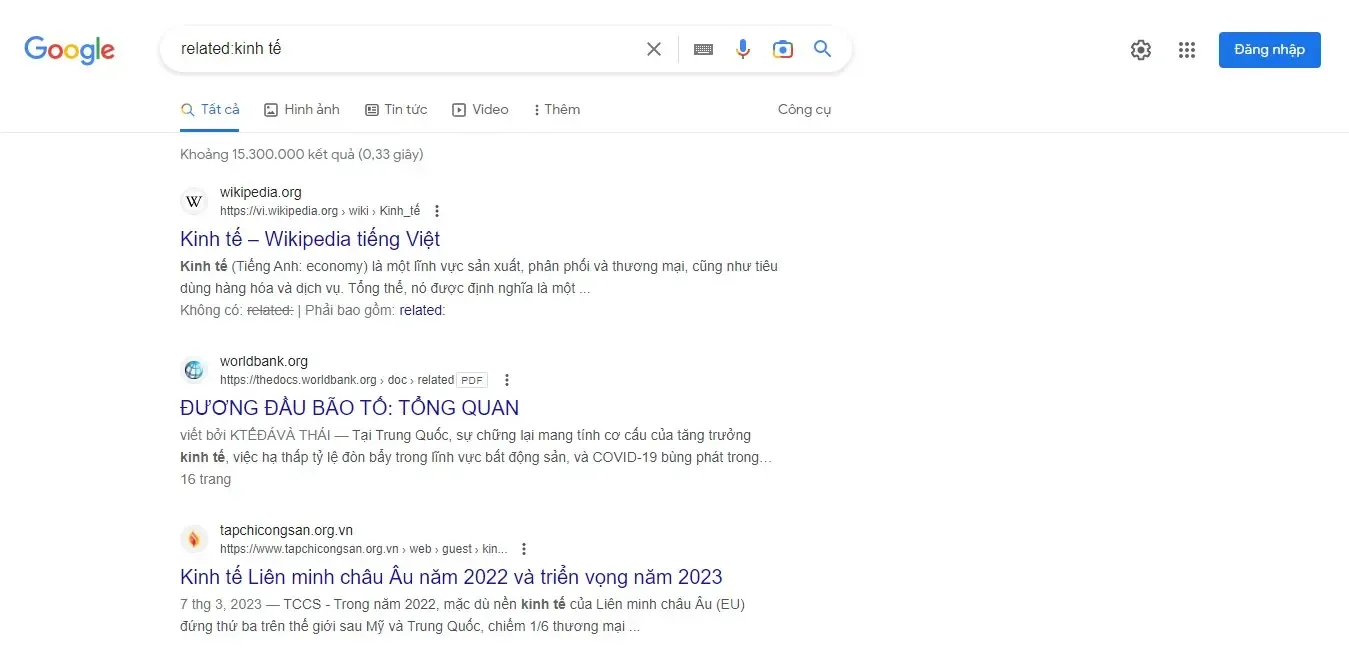 Sử dụng các từ khóa liên quan related:kinh tế